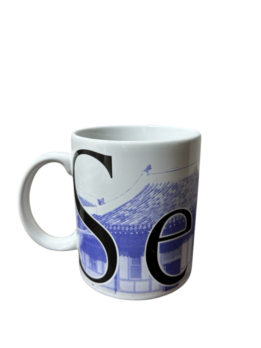 VTG Starbucks White Purple Black Ceramic Seoul City Mug Series Collectible Cup